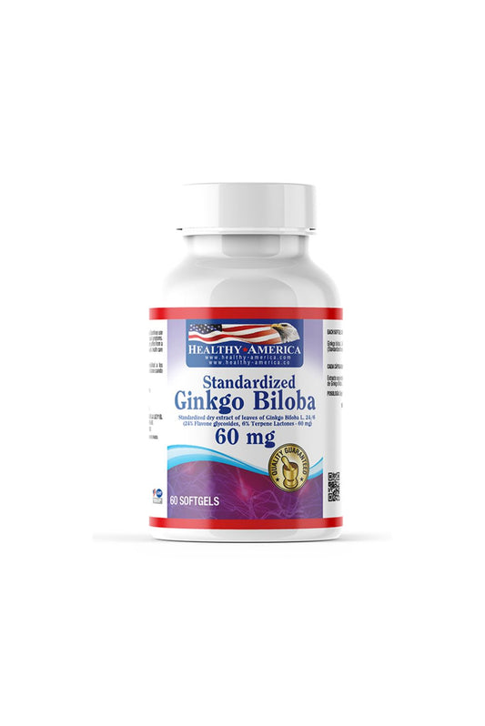 Ginkgo Biloba 60 Mg (Stard to 24% Flavonglycosides, 6%Terpene Lactones)